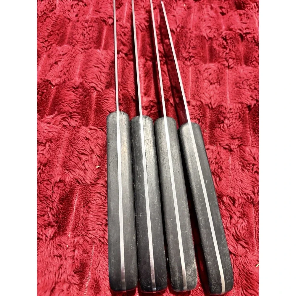 VTG Stainless Steele Full Tang Steak Cutting Knives Black Handle 9.5